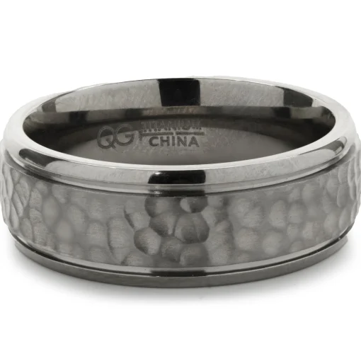 Titanium 8MM Band with Hammered Finish