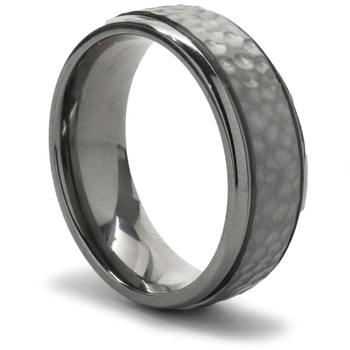 Titanium 8MM Band with Hammered Finish