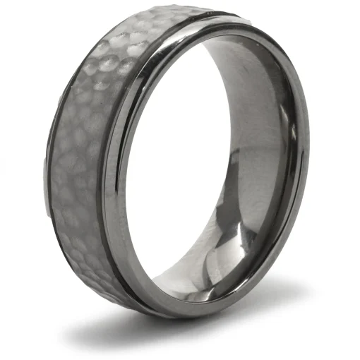 Titanium 8MM Band with Hammered Finish