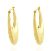 Uno Aerre 18 Karat Yellow Gold Puffed Hoop Earrings