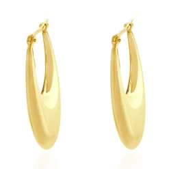 Uno Aerre 18 Karat Yellow Gold Puffed Hoop Earrings