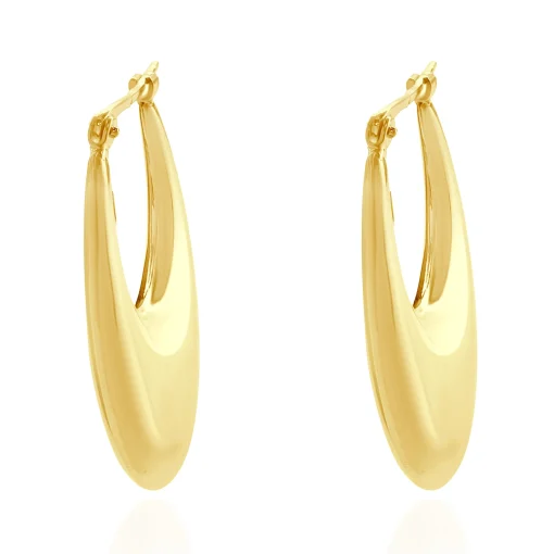 Uno Aerre 18 Karat Yellow Gold Puffed Hoop Earrings