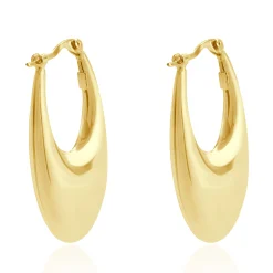 Uno Aerre 18 Karat Yellow Gold Puffed Hoop Earrings