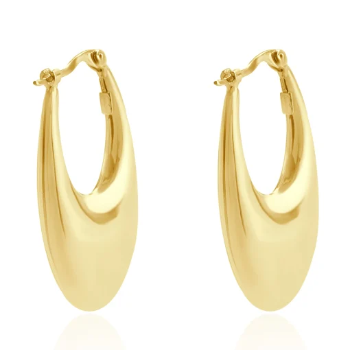 Uno Aerre 18 Karat Yellow Gold Puffed Hoop Earrings