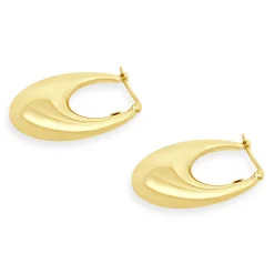 Uno Aerre 18 Karat Yellow Gold Puffed Hoop Earrings