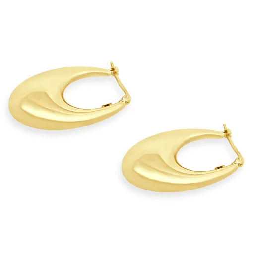 Uno Aerre 18 Karat Yellow Gold Puffed Hoop Earrings