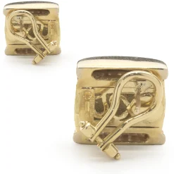 Vendorafa 18k Yellow Gold Hammered Diamond Earrings