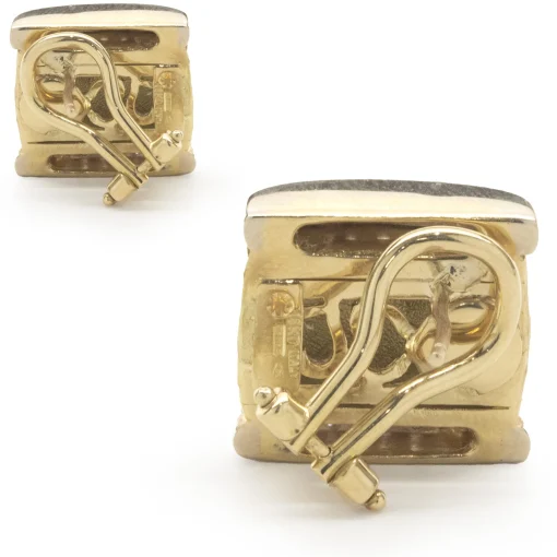 Vendorafa 18k Yellow Gold Hammered Diamond Earrings