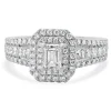Vera Wang 14 Karat White Gold Emerald Cut Diamond Engagement Ring