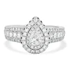 Vera Wang 14 Karat White Gold Pear Cut Diamond Engagement Ring
