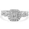 Vera Wang 14 Karat White Gold Princess Cut Diamond Engagement Ring