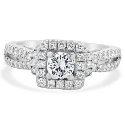 Vera Wang 14 Karat White Gold Round Brilliant Cut Diamond Engagement Ring