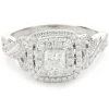 Vera Wang 14 Karat White Gold Princess Cut Diamond Engagement Ring