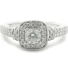 Vera Wang 14 Karat White Gold Round Brilliant Cut Diamond Engagement Ring