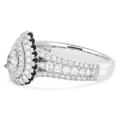 Vera Wang 14 Karat White Gold Pear Cut Diamond Engagement Ring