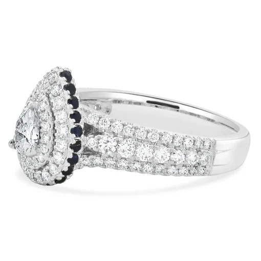 Vera Wang 14 Karat White Gold Pear Cut Diamond Engagement Ring