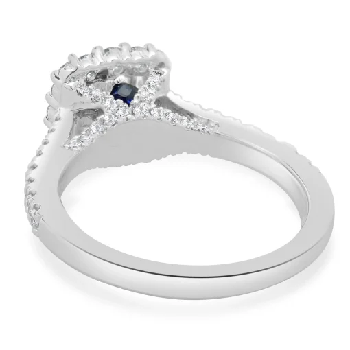 Vera Wang 14 Karat White Gold Cushion Cut Diamond Engagement Ring
