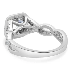 Vera Wang 14 Karat White Gold Princess Cut Diamond Engagement Ring