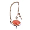 Vintage 14 Karat Yellow Gold Carnelian Fob on 10 Karat Yellow Gold Chain