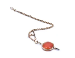 Vintage 14 Karat Yellow Gold Carnelian Fob on 10 Karat Yellow Gold Chain