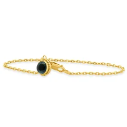 14 Yellow Gold Evil Eye Drop Bracelet