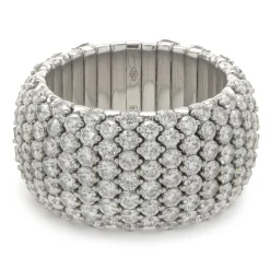 Zydo 18 Karat White Seven Row Flexible Diamond Eternity Band