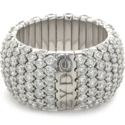 Zydo 18 Karat White Seven Row Flexible Diamond Eternity Band