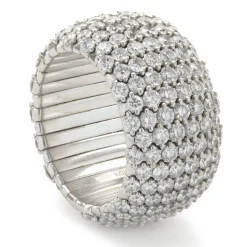 Zydo 18 Karat White Seven Row Flexible Diamond Eternity Band