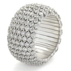 Zydo 18 Karat White Seven Row Flexible Diamond Eternity Band