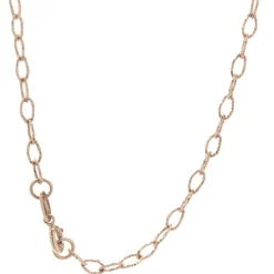 14 Karat Rose Gold Diamond Cut Oval Link Chain Necklace