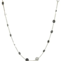 18 Karat White Gold Black and White Diamonds By The Yard Necklace