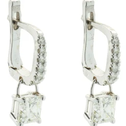 14 Karat White Gold Diamond Drop Earrings