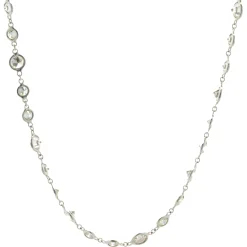 18 Karat White Gold Diamonds By The Yard Necklace