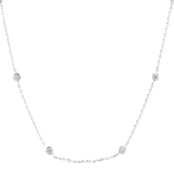 14 Karat White Gold Diamonds By The Yard Necklace