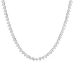 18 Karat White Gold Diamond Tennis Necklace