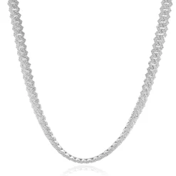 10 Karat White Gold Pave Diamond Cuban Link Necklace