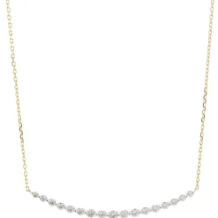 14 Karat Yellow & White Gold Diamond Smile Necklace
