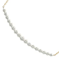 14 Karat Yellow & White Gold Diamond Smile Necklace