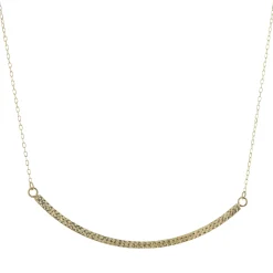 14 Karat Yellow Gold Diamond Cut Smile Necklace