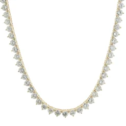 18 Karat Yellow Gold Diamond Tennis Necklace