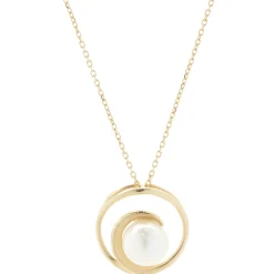 14 Karat Yellow Gold Freshwater Pearl Swirl Necklace