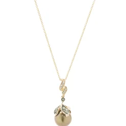 LeVian 14 Karat Rose Gold Chocolate Pearl and Chocolate Diamond Necklace