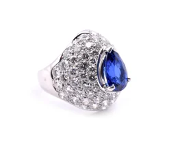 Platinum Sapphire and Diamond Ring